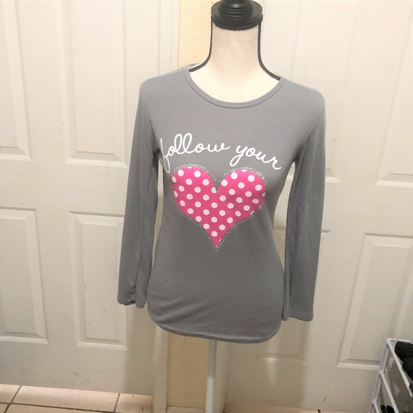 LiveLounge Follow Your Heart Long Sleeve Blouse - Picture 1 of 5